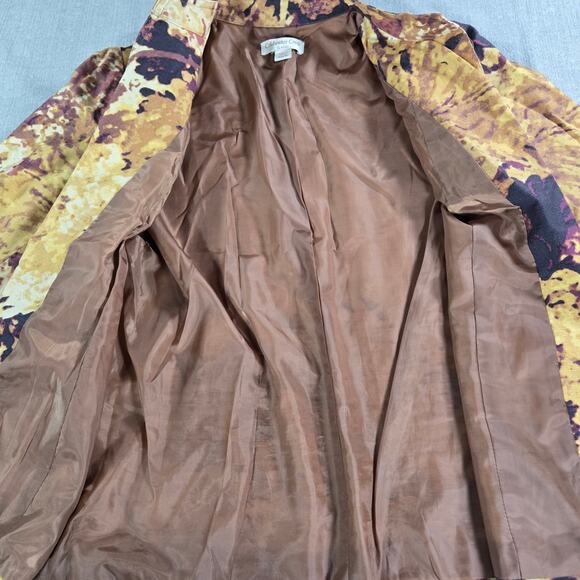 Coldwater Creek Classic Wom Sz SM 6/8 Fall Multi Floral Blazer Jacket 90s Artsy - Picture 10 of 14